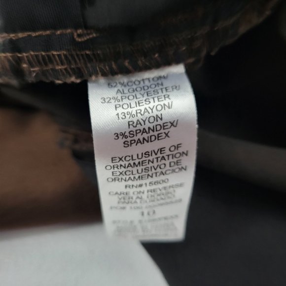 Democracy Ab Technology pants jeans size 10 brown slim skinny 1621 womens 32x26 - Picture 11 of 12